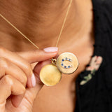 Victorian Diamond, Sapphire, and 14K Gold Horseshoe Locket