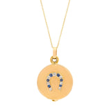 Victorian Diamond, Sapphire, and 14K Gold Horseshoe Locket