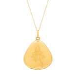 Early 20th Century Floral Embossed 14K Gold Locket Necklace