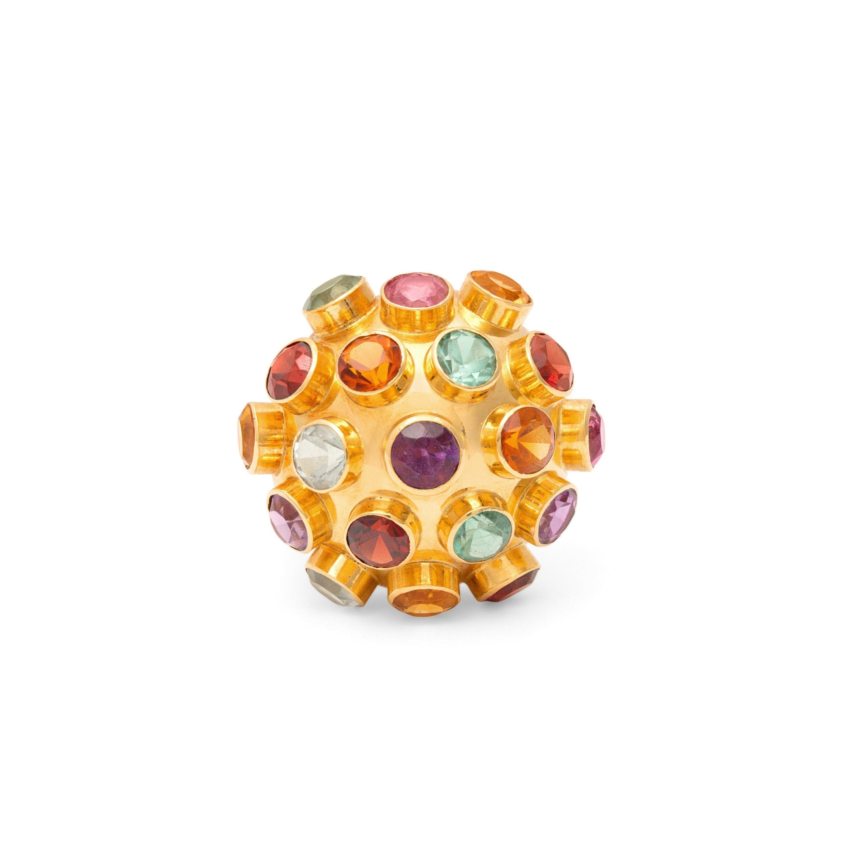 Sputnik Tourmaline and 18K Gold Ring