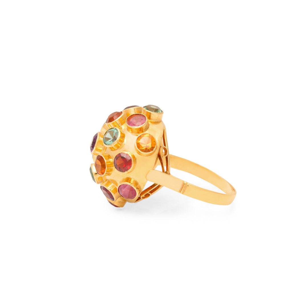 Sputnik Tourmaline and 18K Gold Ring