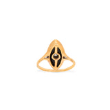 Onyx, Diamond, and 14K Gold Navette Ring