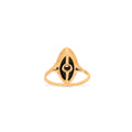 Onyx, Diamond, and 14K Gold Navette Ring