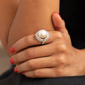 1950s Pearl, Diamond, and Platinum Ring