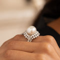 1950s Pearl, Diamond, and Platinum Ring