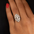 Edwardian Diamond and Platinum Navette Ring