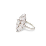 Edwardian Diamond and Platinum Navette Ring