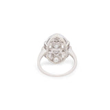 Edwardian Diamond and Platinum Navette Ring