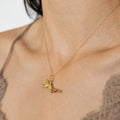 Large 18K Yellow and Rose Gold Flying Witch Charm