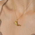 Large 18K Yellow and Rose Gold Flying Witch Charm