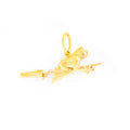 Large 18K Yellow and Rose Gold Flying Witch Charm