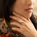 Art Deco Pearl, Diamond, And Platinum Bypass Ring
