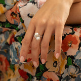 Art Deco Pearl, Diamond, And Platinum Bypass Ring