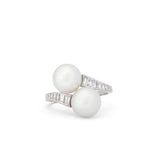 Art Deco Pearl, Diamond, And Platinum Bypass Ring