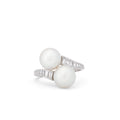 Art Deco Pearl, Diamond, And Platinum Bypass Ring