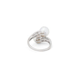 Art Deco Pearl, Diamond, And Platinum Bypass Ring