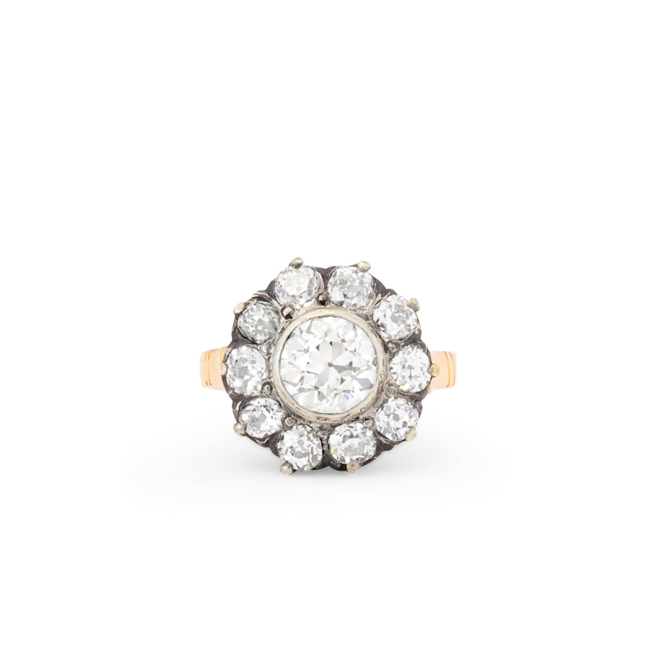 Diamond ring with a white background