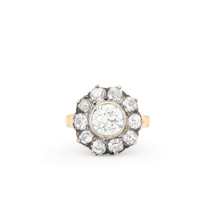 Diamond ring with a white background