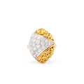 Italian Pavé Diamond And 18K Gold Dome Cocktail Ring