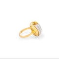 Italian Pavé Diamond And 18K Gold Dome Cocktail Ring