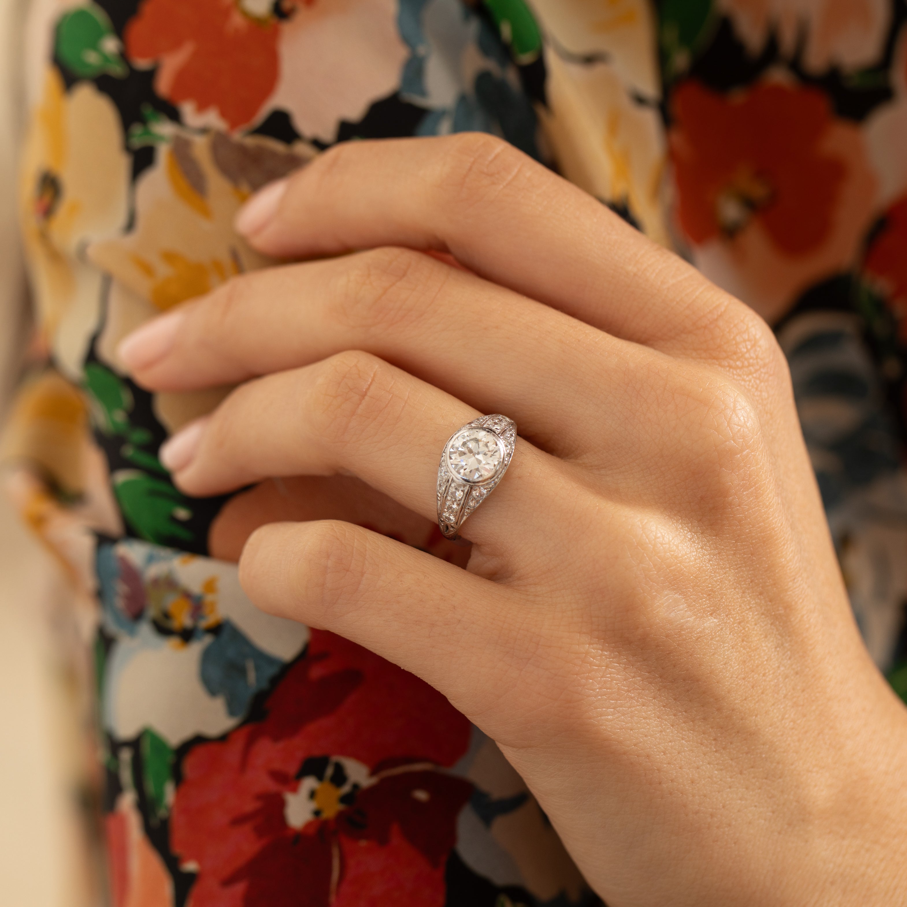 Edwardian Old European Cut Diamond And Platinum Ring