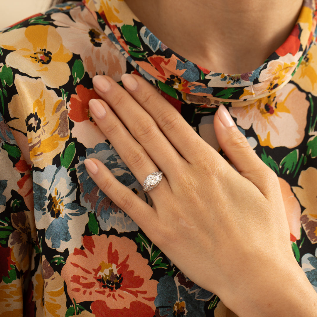 Edwardian Old European Cut Diamond And Platinum Ring