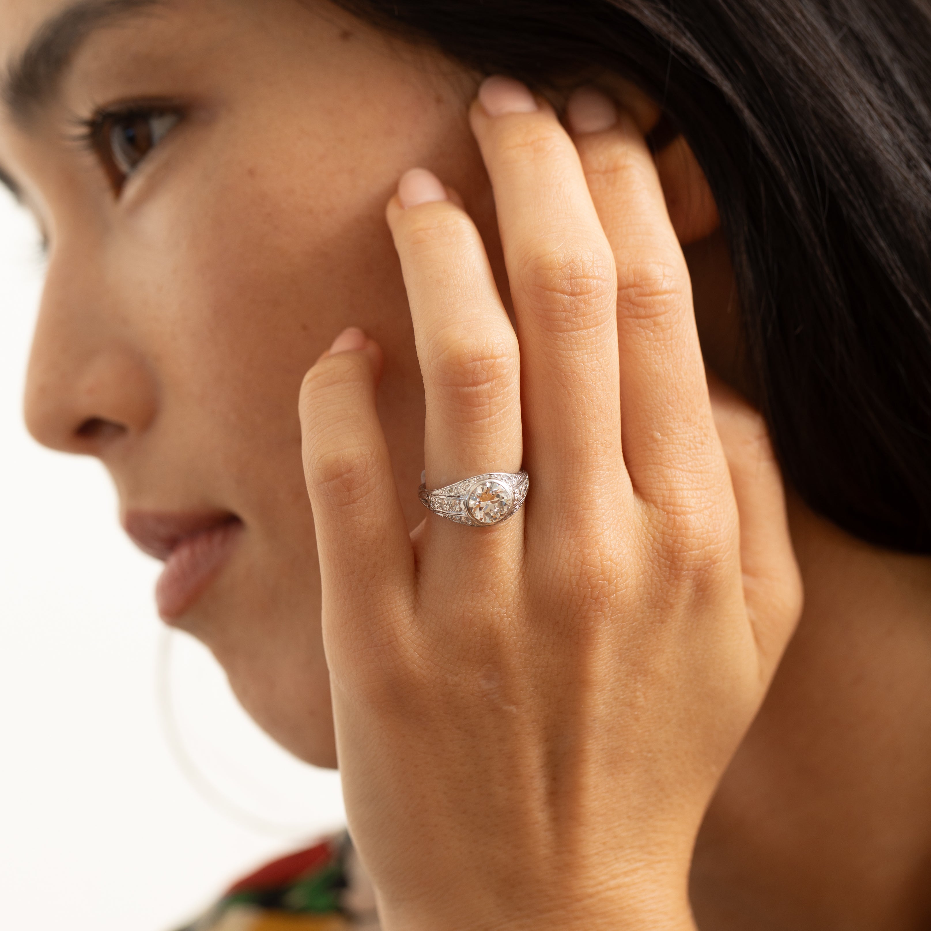 Edwardian Old European Cut Diamond And Platinum Ring