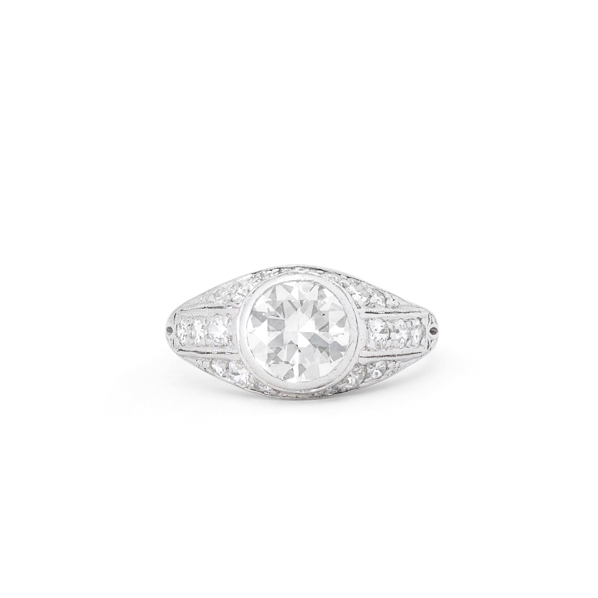 Edwardian Old European Cut Diamond And Platinum Ring