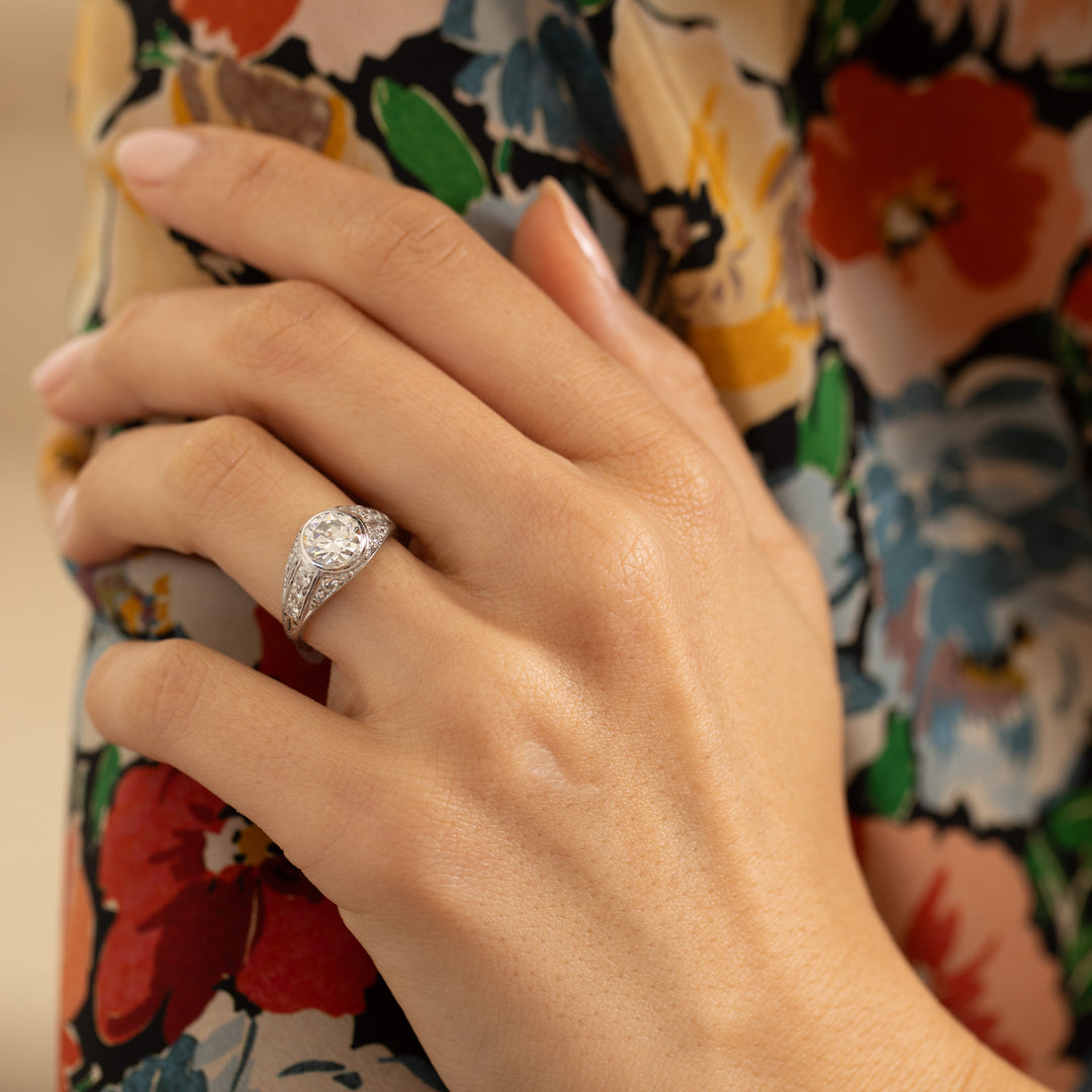 Edwardian Old European Cut Diamond And Platinum Ring