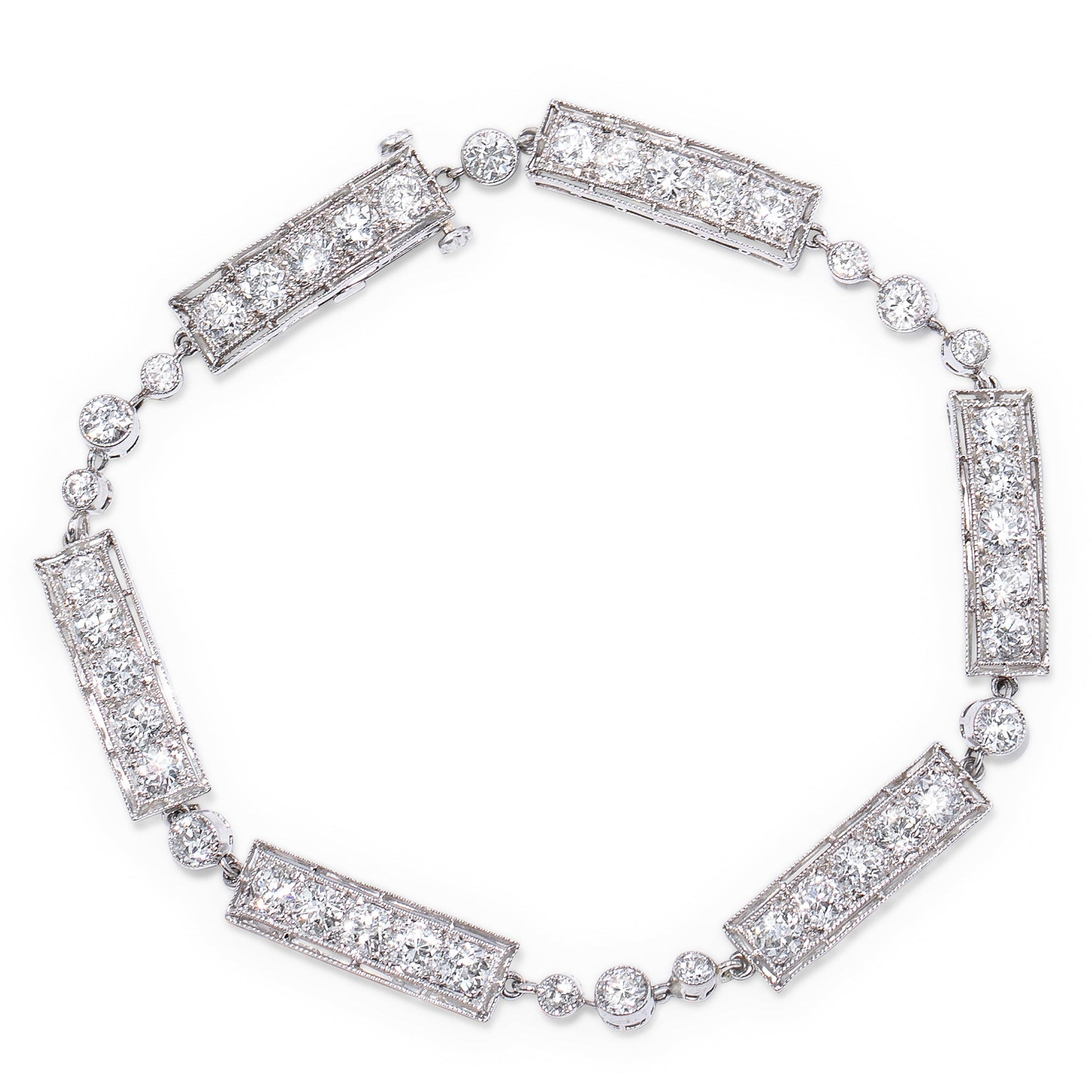 Marcus & Co. Art Deco Platinum And Diamond Line Bracelet