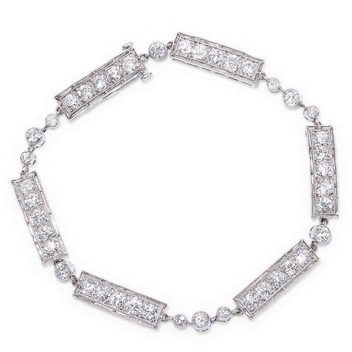 Marcus & Co. Art Deco Platinum And Diamond Line Bracelet