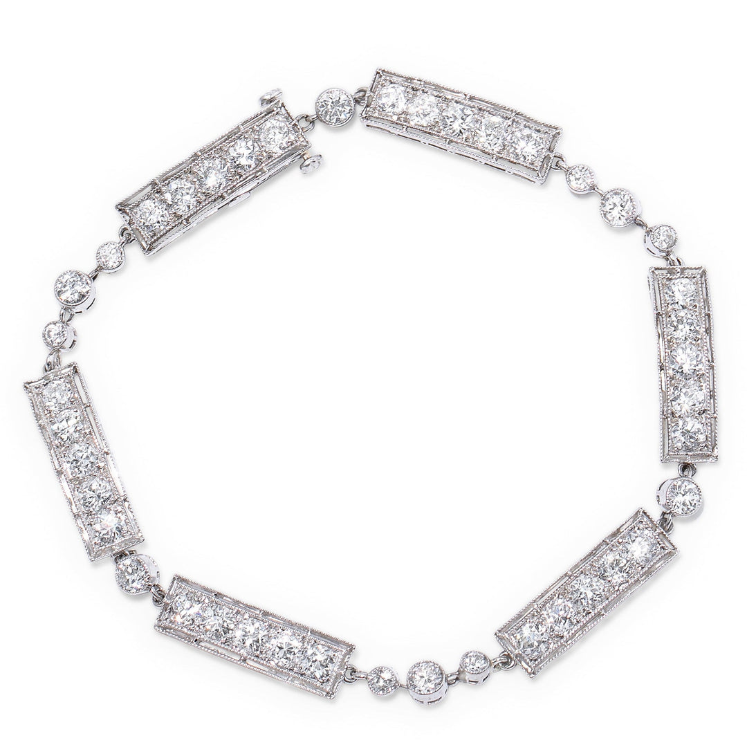 Marcus & Co. Art Deco Platinum And Diamond Line Bracelet