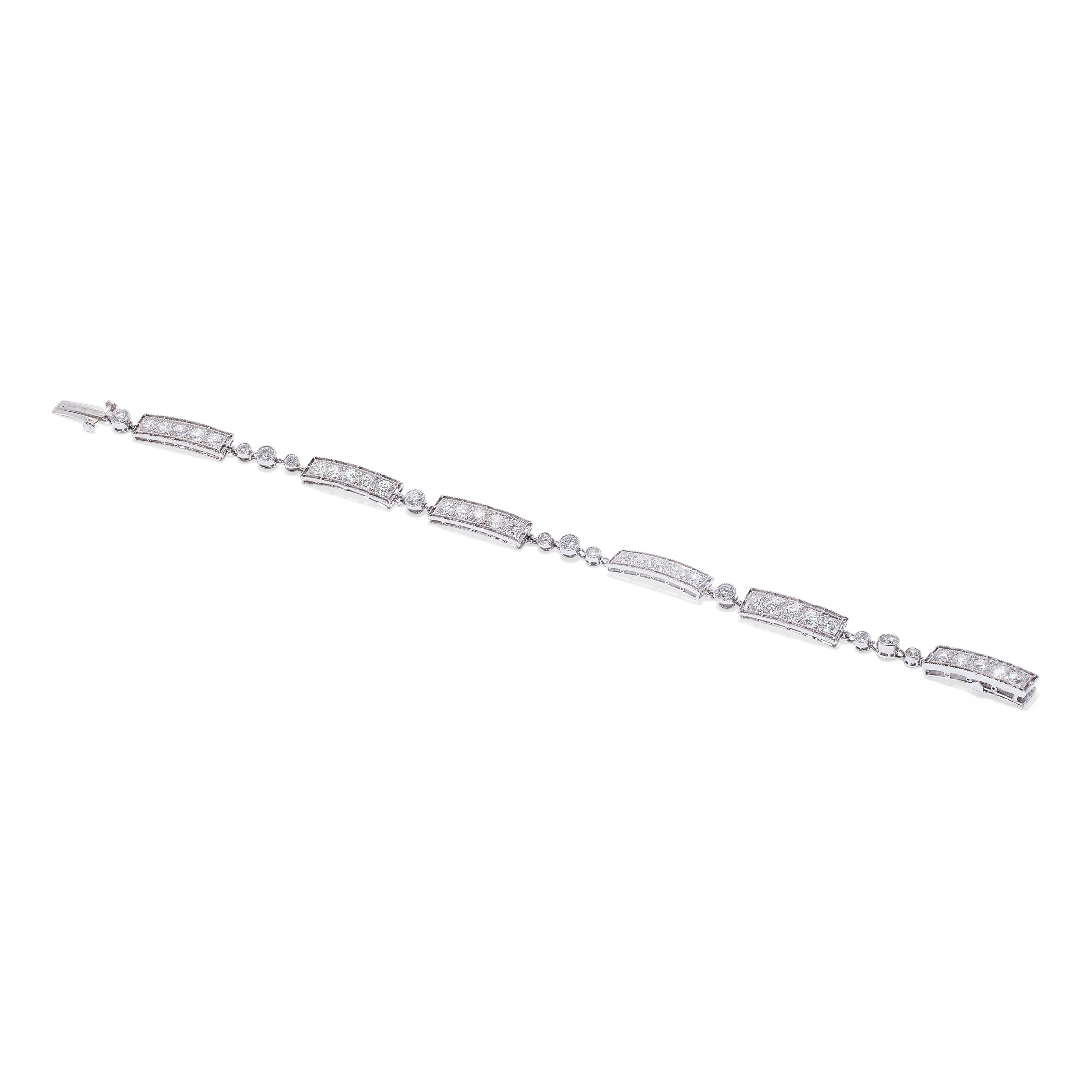 Marcus & Co. Art Deco Platinum And Diamond Line Bracelet