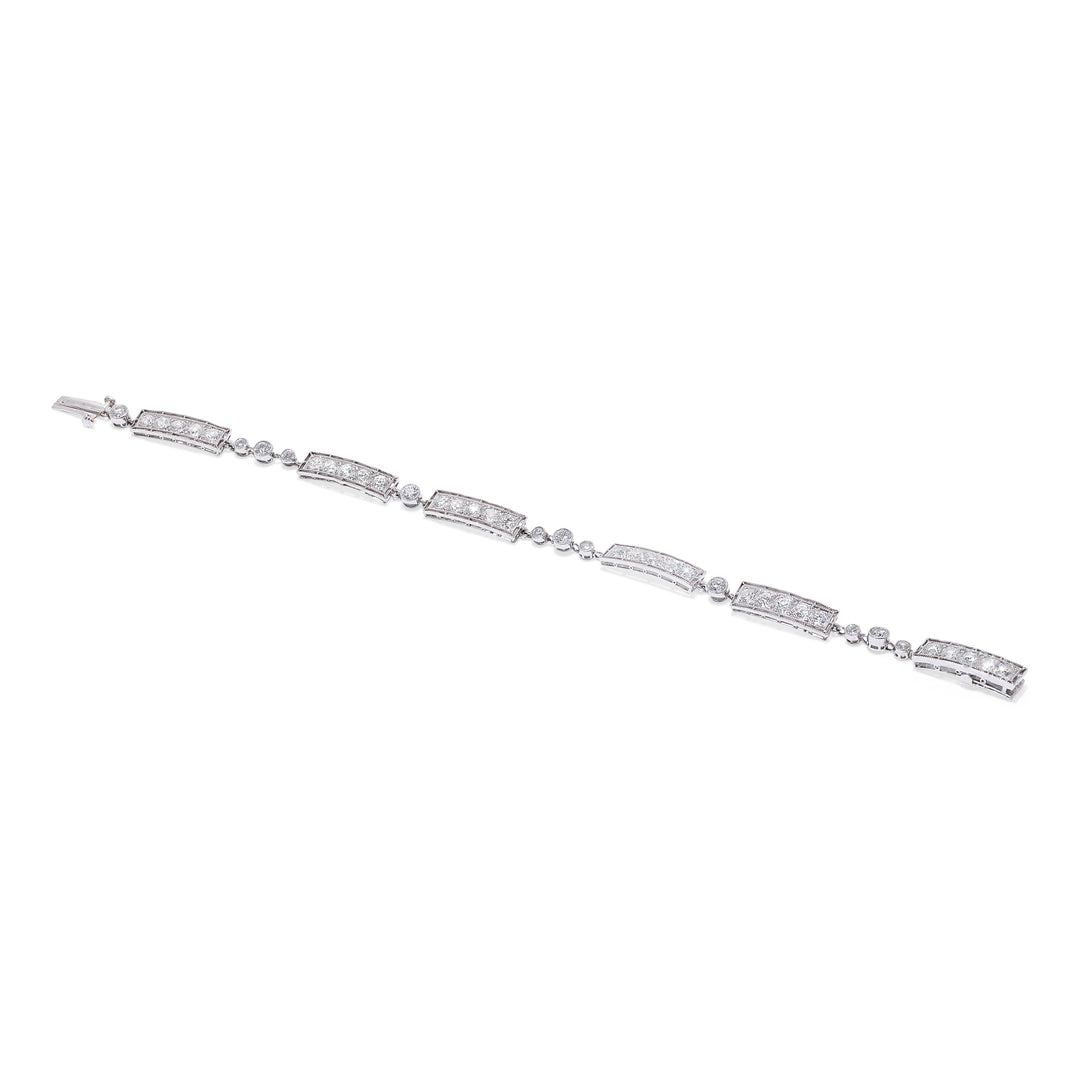 Marcus & Co. Art Deco Platinum And Diamond Line Bracelet