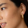 Brutalist 18K Gold And Diamond Hoop Earrings