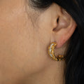 Brutalist 18K Gold And Diamond Hoop Earrings