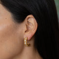 Brutalist 18K Gold And Diamond Hoop Earrings
