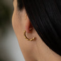 Brutalist 18K Gold And Diamond Hoop Earrings