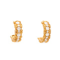 Brutalist 18K Gold And Diamond Hoop Earrings
