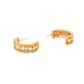 Brutalist 18K Gold And Diamond Hoop Earrings