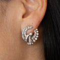 Retro Diamond and Platinum Button Earrings