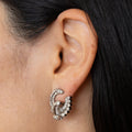 Retro Diamond and Platinum Button Earrings