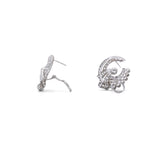 Retro Diamond and Platinum Button Earrings