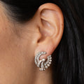 Retro Diamond and Platinum Button Earrings