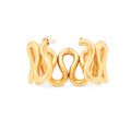 Large Curving Lines 18k Yellow Gold Bangle Bracelet