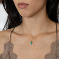 Petite 18K Gold and Turquoise Cross Charm