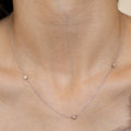 Stationary Diamond and 18K White Gold Chain Necklace
