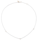 Stationary Diamond and 18K White Gold Chain Necklace