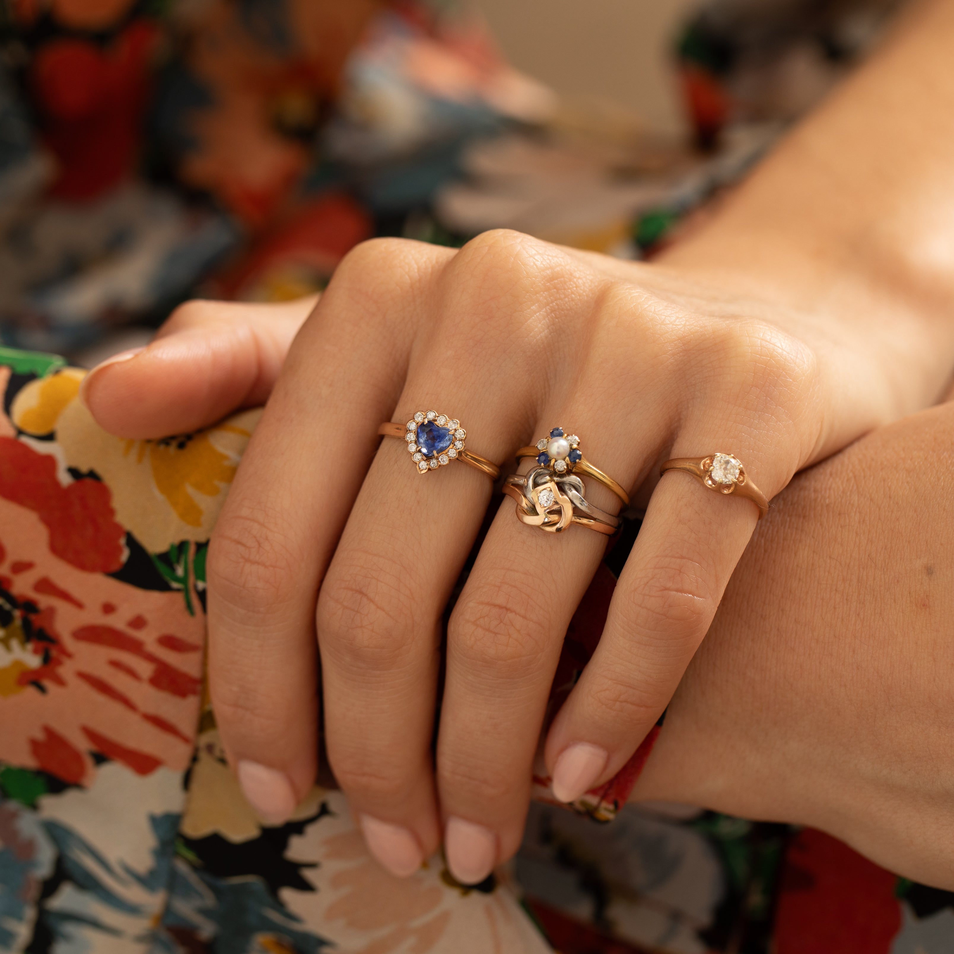 Early 20th Century Diamond, Platinum, and 14K Rose Gold Ring