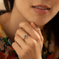 Sapphire Heart, Diamond, And 14K Gold Cluster Ring